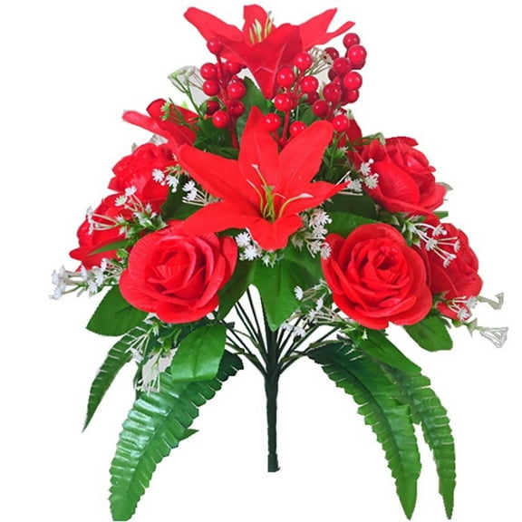 Inerposs 18 Roses Silk Artificial Flower Bouquet - Realistic and Colorful for Wedding, Valentine's Day, Home Decoration