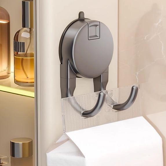 Inerposs 2 Head Suction Cup Hook, No Punching Double Head Home Door Clothes Hanging Hook, Wall Organizer for Small Spaces