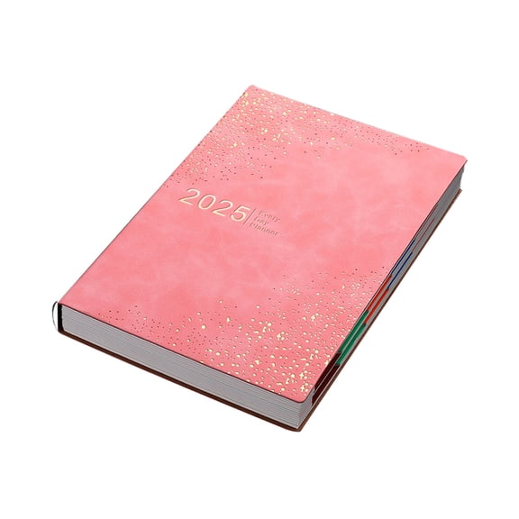 Inerposs 2025 Schedule Planner with Loop Bound Design, A5 Soft Thick Pages, Faux Leather Cover, Portable Daily Organizer for Work and School, Ideal for Journaling and Note-taking