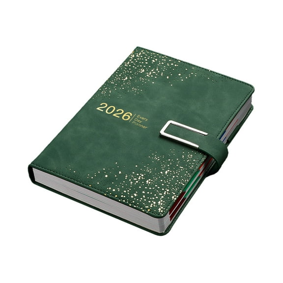 Inerposs 2026 Schedule Planner, A5 Format Planner, Lightweight Daily Planner, Sturdy Faux Leather Cover Planner, Versatile Note Taking Planner