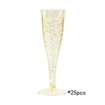 Inerposs 25pcs Disposable Plastic Champagne Glasses, Clear Cocktail Glasses for Weddings, Birthdays, Parties, Elegant Plastic Wine Glasses, Sturdy and Lightweight Party Essentials