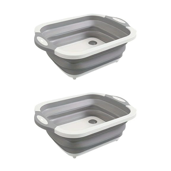 Inerposs 3-in-1 Multi-Function Cutting Board, Foldable Vegetable Washing Basin, Portable Kitchen Draining Basket, Efficient Space-Saving Food Preparation Tool