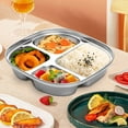 thumbnail image 1 of Inerposs 304 Stainless Steel Compartment Plates for Balanced Meals, Stackable & Break-Proof Dinnerware, Ideal for Healthy Eating, Practical for Home and Outdoor Use, 1 of 5