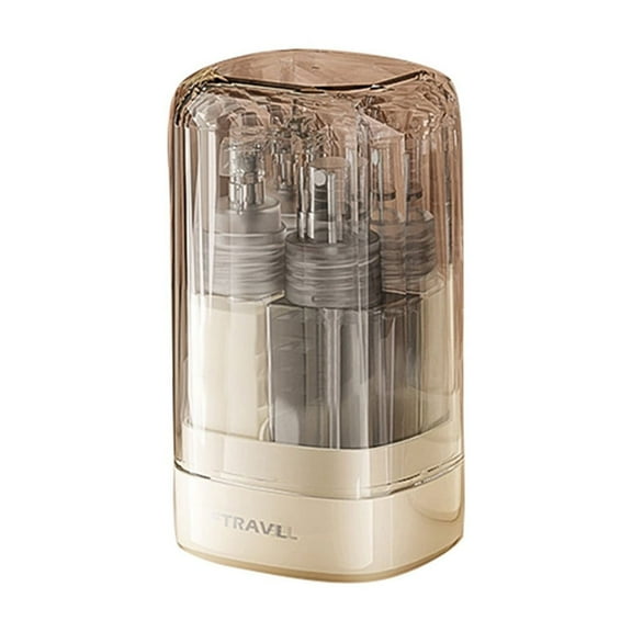 Inerposs 4 in 1 Travel Dispenser Set, Refillable Makeup and Shower Gel Bottles, Easy Use Beauty Product Storage, Compact Organizer for Travel and Home