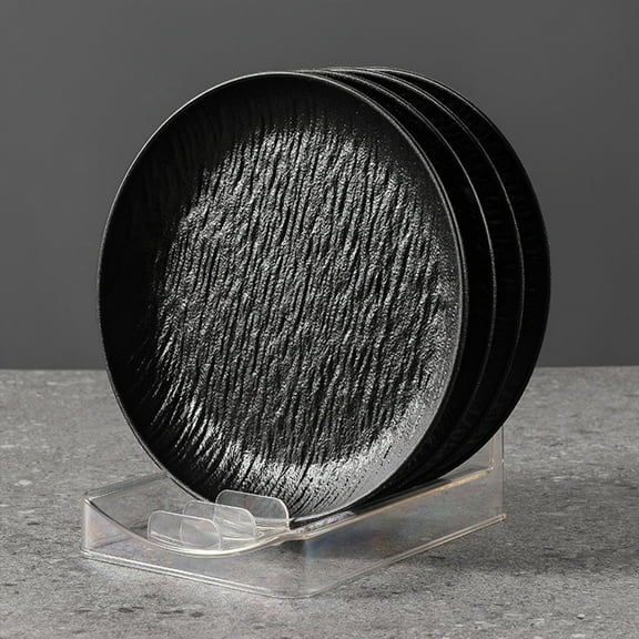 Inerposs 4 PCS Plastic Serving Trays, Reusable Lightweight Plates for Party & Kitchen, Impregnable and Dishwasher Safe