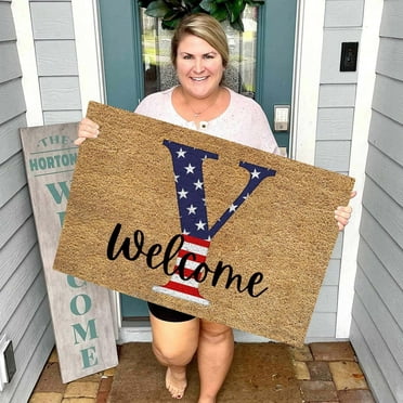 Inerposs 4th of July Patriotic Doormat: Entryway Rug Welcome Mat - Stain and Fade Resistant - Independence Day Decor