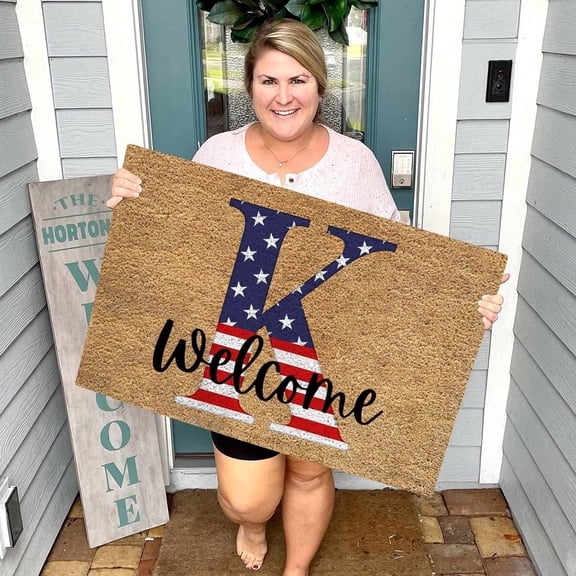 Inerposs 4th of July Patriotic Doormat: Entryway Rug Welcome Mat - Stain and Fade Resistant - Independence Day Decor
