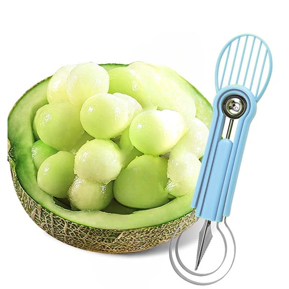 Inerposs 5 in 1 Fruit Cutting Tool Set, Melon Spoon and Baller, Fruit Carving Kit for Kitchen, Fruit Slicing and Pulp Removing, Ideal for Family and Parties