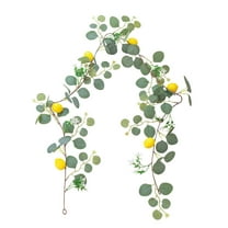 Inerposs Artificial Lemon Branch Wreath, 36 Branch Eucalyptus Leaf Decor, Wedding Decoration Greenery, High Realism Faux Floral Centerpiece, Perfect for Home and Events