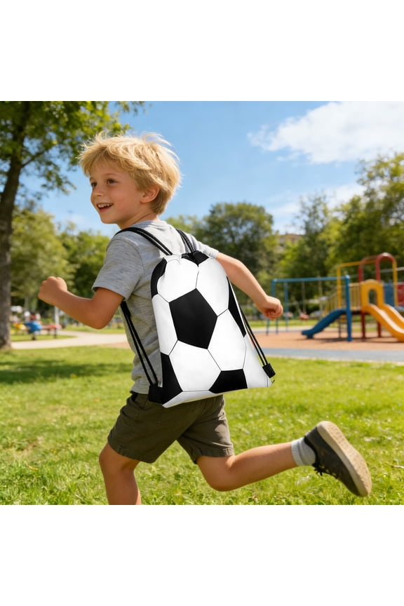 Ball-Themed Backpack, Drawstring Pouch, Quilted Travel Bag, Waterproof Travel Accessory, Ideal Gift for Enthusiasts
