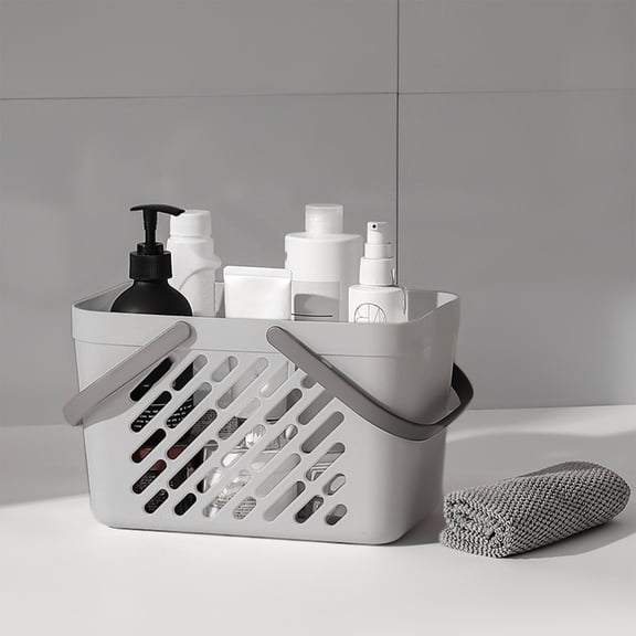 Inerposs Bath Storage Basket, Multi-Purpose Washing Basket, Hand Hold Drainage Basket, Bathroom Organizer for Toiletries, Ideal for Student Dormitories and Family Use