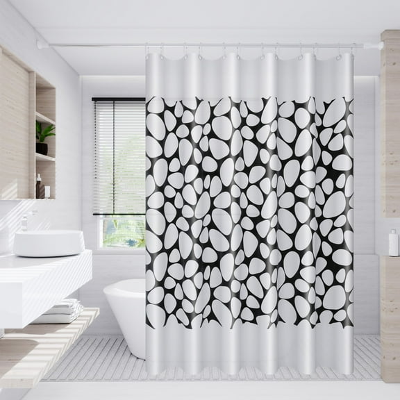 Inerposs Bathroom Shower Curtain, Cobble Pattern Shower Curtain, High-Definition Printed Plastic Curtain, Durable Shower Curtain with Grommets, Versatile Bathroom Decor