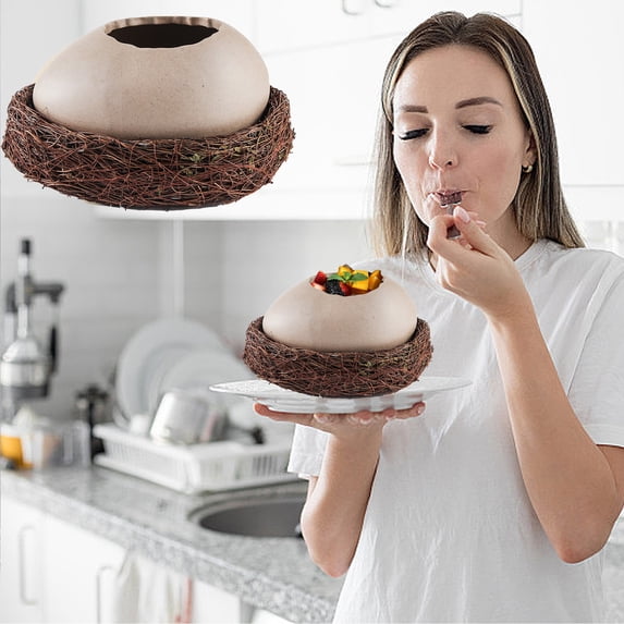 Inerposs Ceramic Dessert Bowl, Unique Bird's Nest Design, Multifuntional Serving Dish, Decorative Tableware for Barbecues, Perfect for Cold Drinks and Desserts