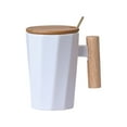 thumbnail image 1 of Inerposs Ceramic Mug with Wooden Handle, Unique Hexagonal Design Mug, Durable Coffee and Tea Mug, Easy to Clean Drinkware, Sustainable Gift for Home and Office, 1 of 6