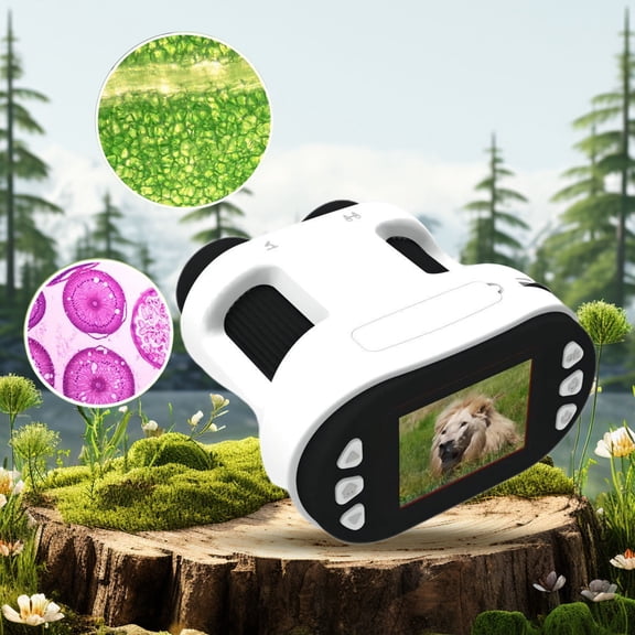 Inerposs Children's HD High-Magnification Telescope with Photography and Video Function - Portable Scientific Experiment Tool for Outdoor and Classroom Use (White, Pink, Blue)