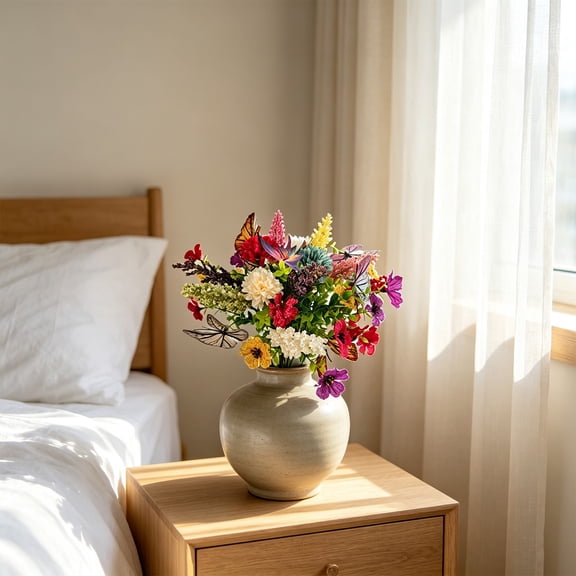 Inerposs Colorful Artificial Flower, Fake Floral Arrangement, Decorative Bouquet for Home, Spring Garden Decor, Vibrant Table Centerpiece