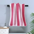 thumbnail image 1 of Inerposs Corals Fleece Towel, Absorbent Edges Towel, Quick Drying Bath Towel, Soft Texture Face Wash Towel, Large Striped Towel for Men and Women, 1 of 6