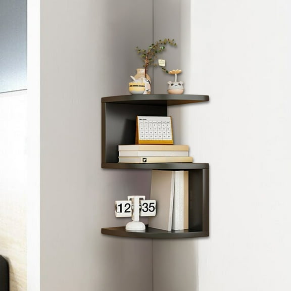 Inerposs Corner Shelf, Wall Organizer, Corner Bookshelf, Kitchen Storage Rack, Living Room Decor