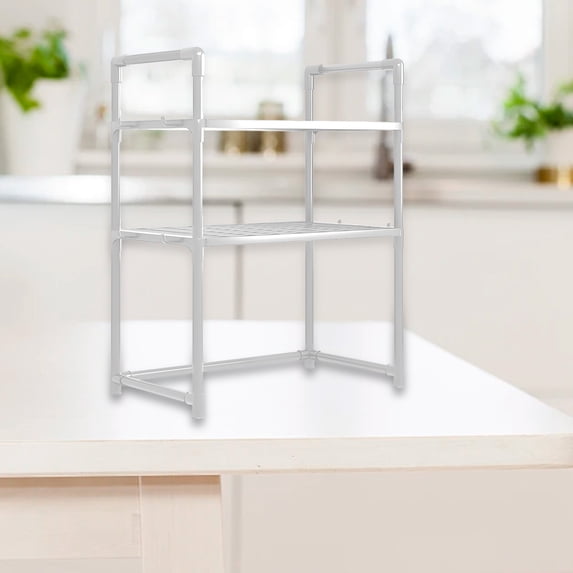 Inerposs Countertop Microwave Shelf, No-Drill Installation, Multi-Story Kitchen Organizer for Oven and Utensils