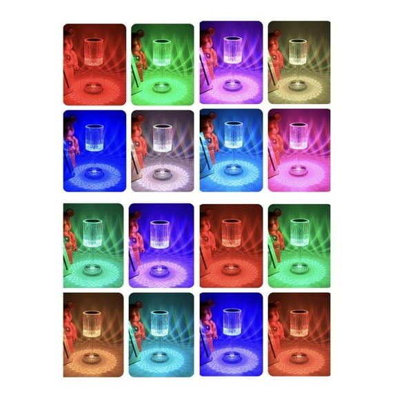 Inerposs Crystal Table Lamp Touch Light LED Night Lights USB rechargeable Lamp with 16 Color Remote Changing Lamp Acrylic Bedside Lamp Small Lamp for Teens Girls Boys Bedroom Decor Desk Lamps