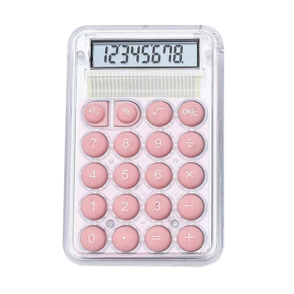 Inerposs 8 Digit Standard Function Basic Calculator, Pink