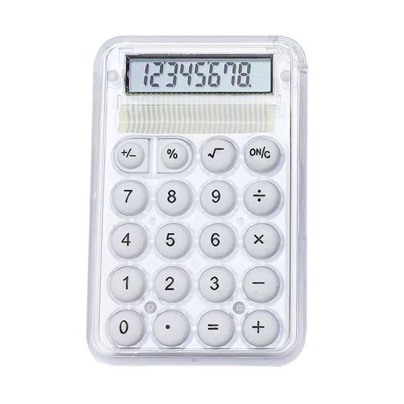 Inerposs Cute Transparent Calculator, Portable Electronic Calculator, 8 Digit Standard Function Calculator, Big Button Design Calculator, Mini Desktop Calculator for School and Home Use