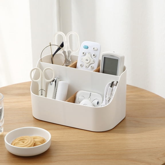 Inerposs Desktop Storage Organizer, Plastic Desk Organizer, Slanted Pen Storage Rack, Stationery Storage Solution, Dorm Room Desk Accessories