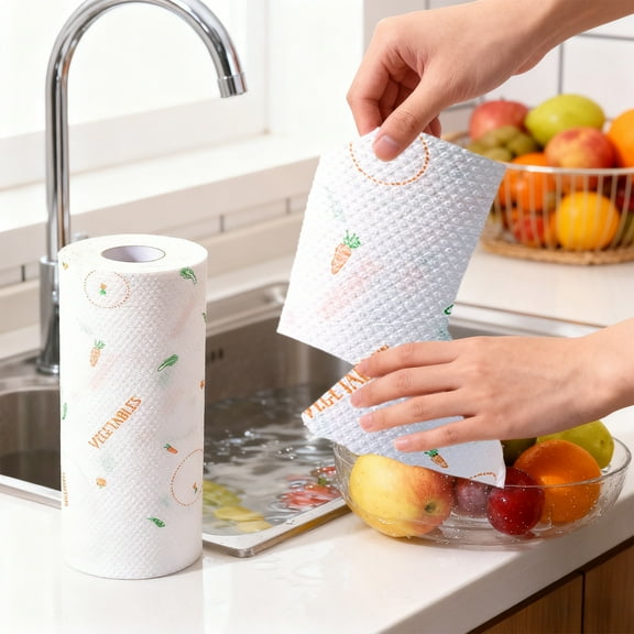 Inerposs Disposable Kitchen Cloths, Cleaning Wipes for Stains, Oil Absorption Disposable Cloths, Versatile Wiping Cloths for Kitchen Cleaning, Hygienic Disposable Wipes for Home Use