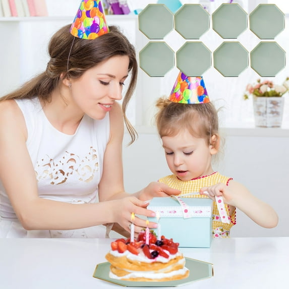 Inerposs Disposable Paper Plates, Waterproof Dinner Plates, Oil-proof Tableware, Thickened Round Plates, Eco-friendly Fruit Plates for Gatherings and Picnics