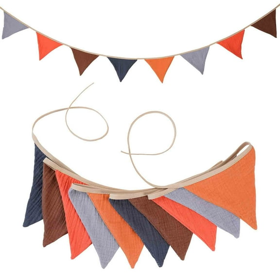 Inerposs Double Layered Cotton Solid Color Flag – 2.6m Birthday Party String Flag for Home, Camping, and Event Decoration
