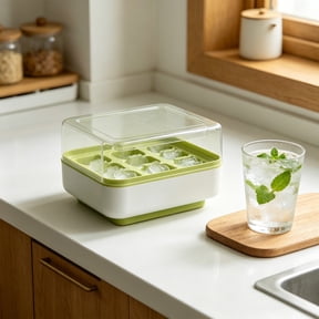 Inerposs Effortless Ice Release, 9 Grids Ice Cube Tray, Durable Silicone Molds, Leak-Proof Lid, Perfect for Home, Kitchen, Parties, Daily Drinks