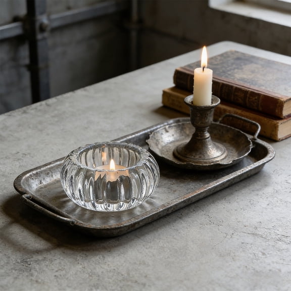 Inerposs Elegant Glass Candlestick, Romantic Candle Holder, Home Decoration for Dinner Parties, Clear Crystal Candlestick for Warm Atmosphere, Ideal for Relaxing Moments