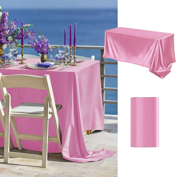 Inerposs Elegant Satin Tablecloth, High-End Banquet Table Cover, Wedding Decoration Tablecloth, Stylish Dining Table Protector, Versatile Cloth for Family Gatherings