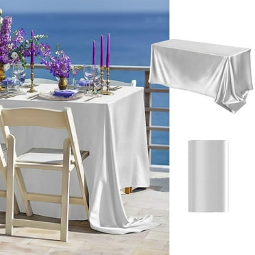 Inerposs Elegant Satin Tablecloth, High-End Banquet Table Cover, Wedding Decoration Tablecloth, Stylish Dining Table Protector, Versatile Cloth for Family Gatherings