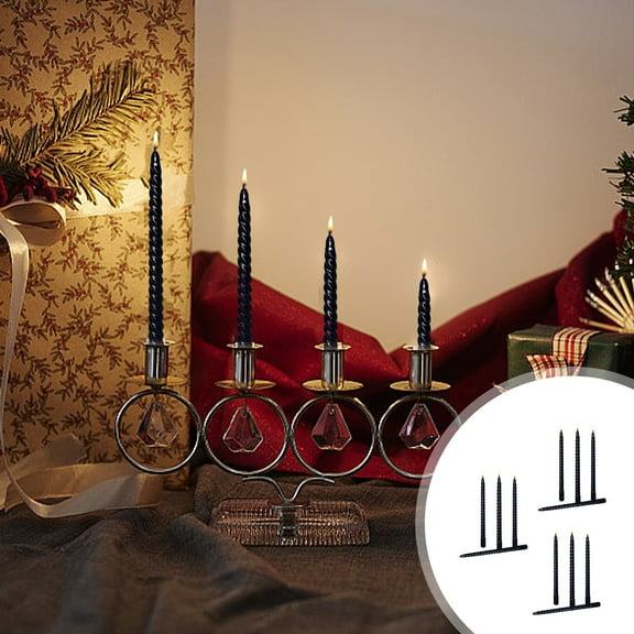 Inerposs Elegant Threaded Candles, Non-Drip Wax Taper Candles, Holiday Decorations for Weddings, Dinners, and Special Events, Set of 12