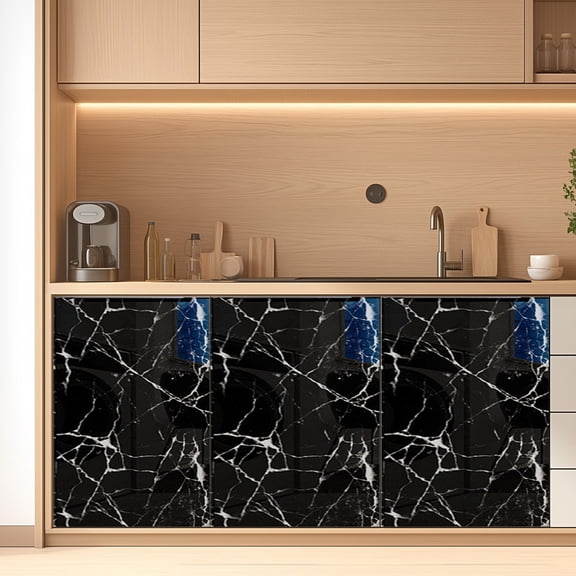Inerposs Faux Marble Adhesive Film, Waterproof Countertop Decor, Oil-Resistant Cabinet Sticker, Easy Peel and Stick Kitchen Remodeling, Durable Surface for Home Makeover, 118''x24''