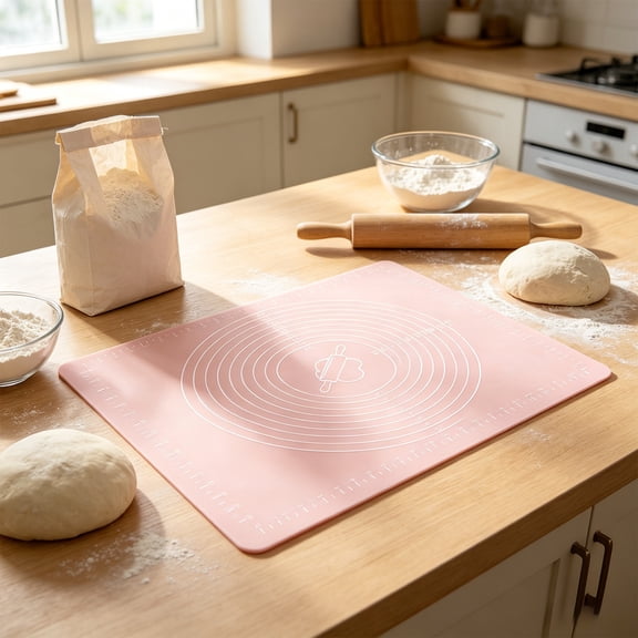 Inerposs Food Grade Silicone Rolling Pad, Non Stick Baking Mat, Thick Counter Protector, Dough Rolling Sheet for Home Baking, Versatile Kitchen Essential