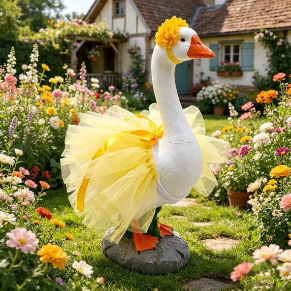 Inerposs Goose Clothing Set, Porch Decor, Garden Outfit, Chiffon Skirt, Outdoor Decoration, Perfect for Lawn Gooses