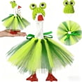 thumbnail image 1 of Inerposs Gooses Costumes, Frogs Shape Knitting Hat, Mini Desk Gooses Outfits, Green Tutus Dress, Perfect Gift for Garden Decorations and Cosplay Parties, 1 of 7