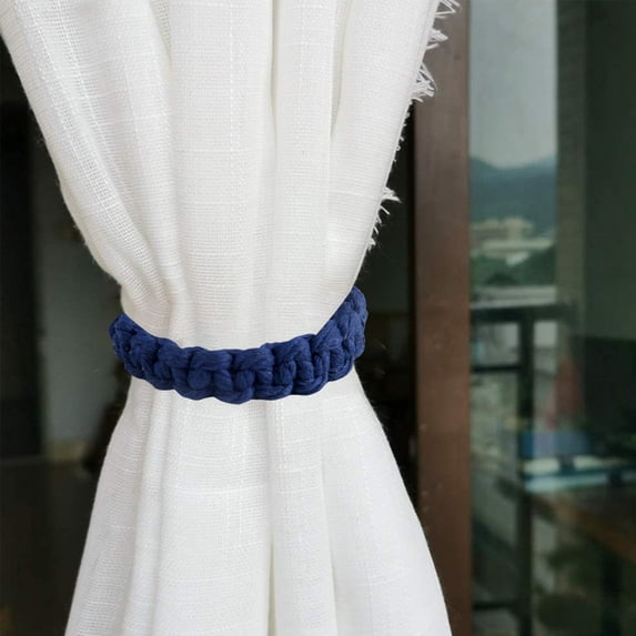 Inerposs Handwoven Cotton Curtain Tiebacks, Twisted Fabric Holdbacks with Natural Craftsmanship for Window Decoration