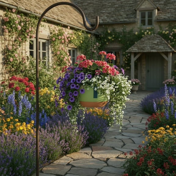 Inerposs Hanging Basket Planter, Automatic Water Absorption Pot, Indoor Outdoor Flower Pot, Space-Saving Plant Holder, Versatile Greenery Display for Home and Office