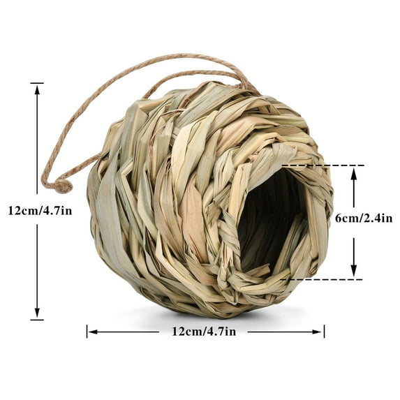 Inerposs Hummingbird Nests, Outdoor Garden Decoration, Woven Birdhouse, Hanging Grass Hut, Simulation House for Bird Lovers