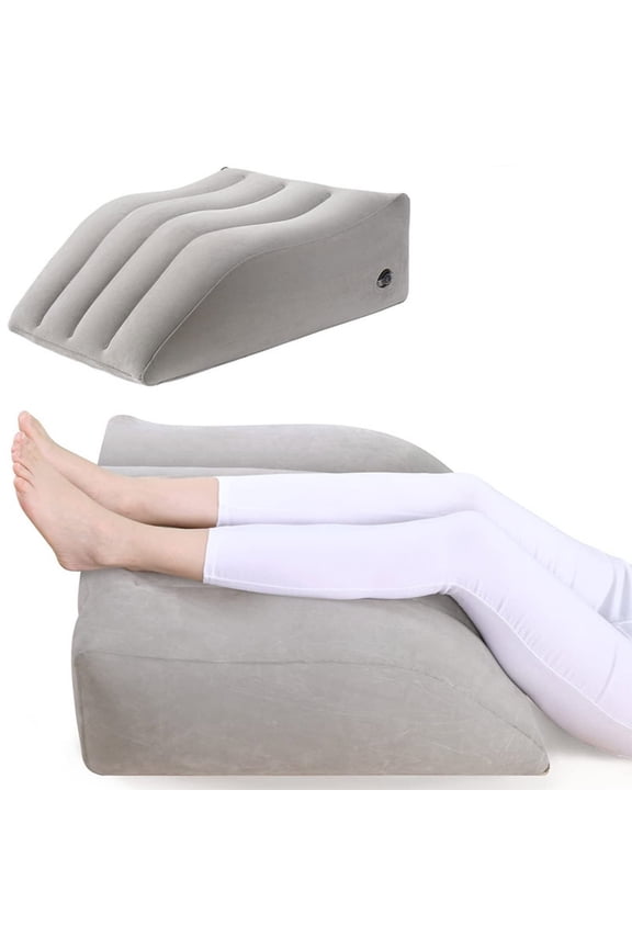 Inflatable PVC Wedge Leg Pillow - Multifunctional Triangular Cushion for Travel, Office, and Home Use - Adjustable Comfort and Support