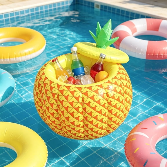 Inerposs Inflatable Pineapple Cooler, Floating Ice Drink Bucket, Pool Party Accessory, Summer Beverage Chiller, Luau Beach Picnic Essentials