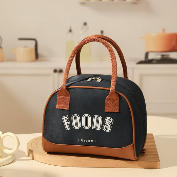 Inerposs Insulated Lunch Box Bag, Thermal Retention Lunch Carrier, Easy-Clean Food Storage Bag, Stylish Lunch Tote for Work and Picnics, Durable Lunch Bag with Reinforced Handles