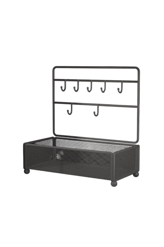 Jewelry Rack Organizer, Desktop Trinket Display, Iron Shelf, Storage Solution, Versatile Wall Hanger, Home Organization