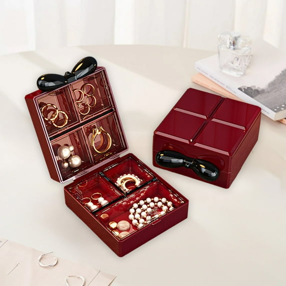 Inerposs Jewelry Storage Organizer, Portable Plastic Jewelry Box, 7 Grids Earring Storage Case, Durable Compartment Organizer for Rings, Beads, and Small Accessories