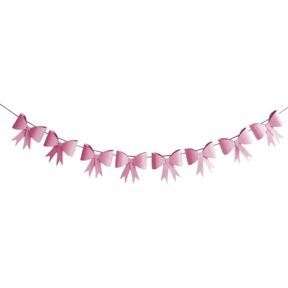 Inerposs Korean Birthday Party Decorations, Handcrafted Paper Bow, Cute Macaron Color Banners, Versatile Party Decor, Easy Assembly for Celebrations