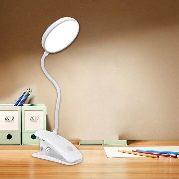 Inerposs LED Desk Lamp, Portable Clip Light, USB Charging Night Light, Flexible Gooseneck Reading Light, Eye-Caring Light for Home, Office, Study