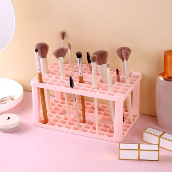 Inerposs Makeup Brush Drying Rack, 72 Hole Brush Storage Organizer, Desktop Makeup Tools Shelf, Cosmetic Brush Holder for Efficient Organization